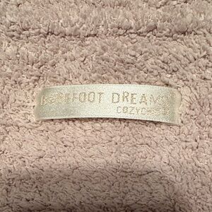 Barefoot Dreams Cream Plush Throw. 6.5x5.5